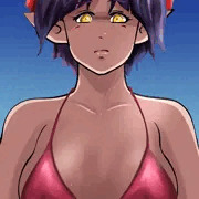 赤ビキニ姿の６期猫娘