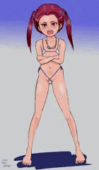 紐水着少女
