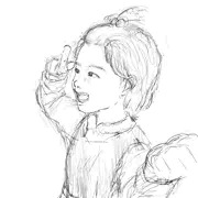 おでこな女の子　下書き