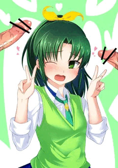 テレ顔ダブルピースのなおちゃんにちんこ描き足しただけ