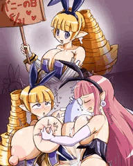 爆乳バニーアチャ子と爆乳バニーぽこん