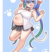 白猫でノースリーブな妊婦