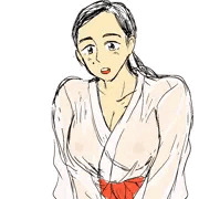 透け巫女さん