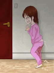 おトイレの前で