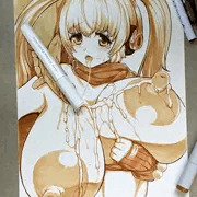 生落書きすーぱーぽちゃ子にぶっかけ
