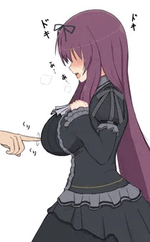 おっぱいを弄ばれてる紫