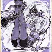 妖夢黒スト色紙
