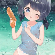 服のまま水遊び
