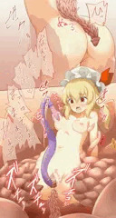 触手に弄ばれるフランちゃん