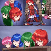 三姉妹+ミネルバ様ころころ