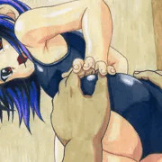 スク水おしりもみ