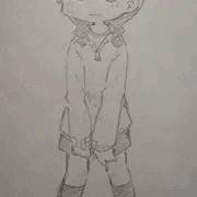 我慢する女の子