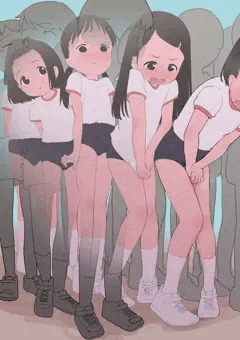 朝礼中に謎の力で順番に失禁させられていく体操服姿の女子小学生たち