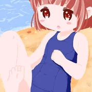 足裏ぶっかけスク水ロリ少女