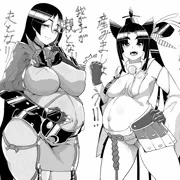 ボテ腹頼光とボテ腹牛若丸