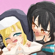 マッサージされるアイリスとマッサージする環