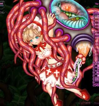 未知の生物の苗床にされる少女