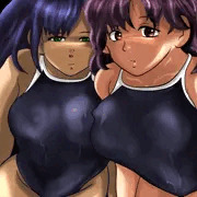 倫子と魔子のスク水姿