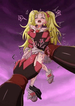 巨人に敗北して弄ばれてしまうプリキュア戦士