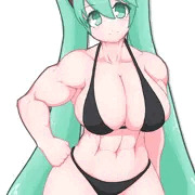 ムキムキで巨乳のミクさん