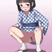 着物少女の野外放尿とおもらし
