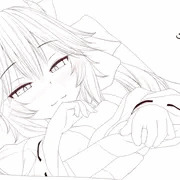 一月はやっぱり巫女服の玉藻ちゃんと一緒に　線画