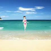 砂浜をビキニで駆け抜けるしずかちゃん(動画版)
