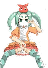 余接ちゃんダブルピース