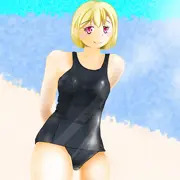 海でスク水