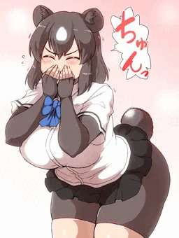 くしゃみをするヒグマ