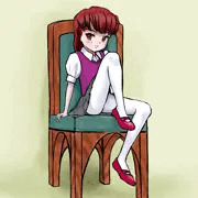 椅子に座る少女