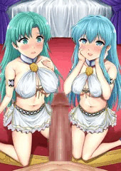 ヴァルターのモノを見るエイリークと女体化エフラム