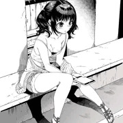 座り少女