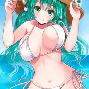 水着早苗さんと海4