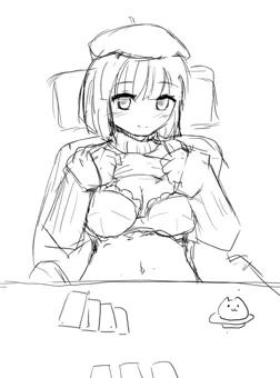 対戦中にこっそり胸を見せてくるお姉ちゃん