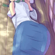 お掃除中の早苗さんを…
