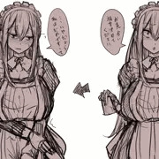 四白眼のメイドさん|ラクガキ