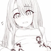 チャイナドレスのイリヤちゃんと　線画
