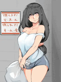 ゴミ出しに無防備すぎる格好で来る人妻に