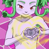 メドゥーサの石化おっぱいハート
