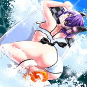 天龍ちゃん波にのる