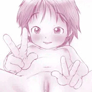 ダブルピース女児