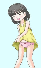 スカート、ぱたぱた