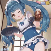 【skeb】スク水にメイド服