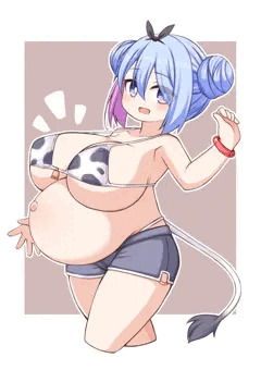 ボテ腹おだんご牛ビキニ