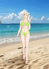 水着を脱ぐギギ