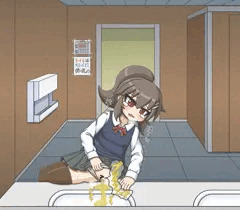 洗面台でおしっこ