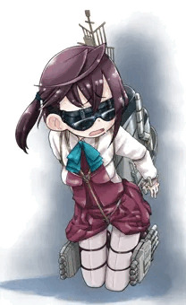 「目隠しされて緊縛された沖波」を描きましょう