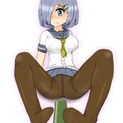 主砲を磨く浜風