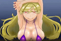 ぶっかけ金髪ビキニ姉ちゃん